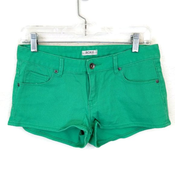 Roxy Forever Color Mint Denim Mini Shorts 27 - Picture 3 of 11